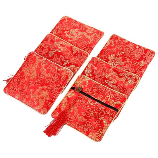 Great Super Soft Fabric Coin Bag Small Jewelry Embroidery Organizer Pouch for Office