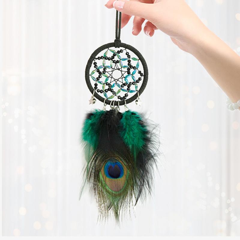 Подвеска на зеркало заднего вида автомобиля с павлиньими перьями, Подвеска для автомобиля, Премиальные ощущения, Подвеска для автомобиля, Украшения для автомобиля
