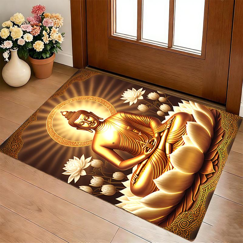 Buddha Lotus Living Room Nonslip Area Rug Soft Carpet For Bedroom Game Playroom Sofa Office Home Decor Doormat Christmas Gift C9262