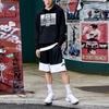 Li-Ning Баскетбольная серия BadFive, полиэстер, однотонные свободные повседневные шорты на шнурке, мужские штаны, черные AAPP097-1