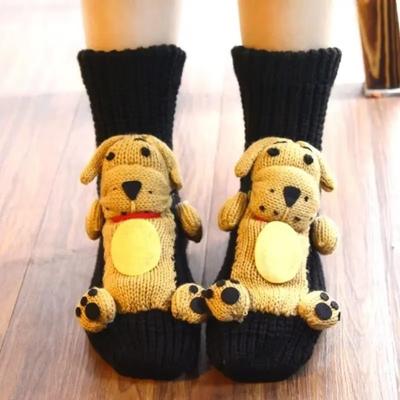 Новые 3D-принты Рождественские носки Ручная вязка Теплые носки с животными Дышащие Толстые носки средней длины для мужчин и женщин