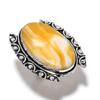 Yellow Septarian Gemstone Handmade 925 Sterling Silver Jewelry Ring Size 6 w5P46
