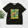 Teenage Mutant Ninja Turtles Kids Tshirt Black Summer Anime Boys Tops Short Sleeve Cute Print Child Base Clothes Birthday Gifts