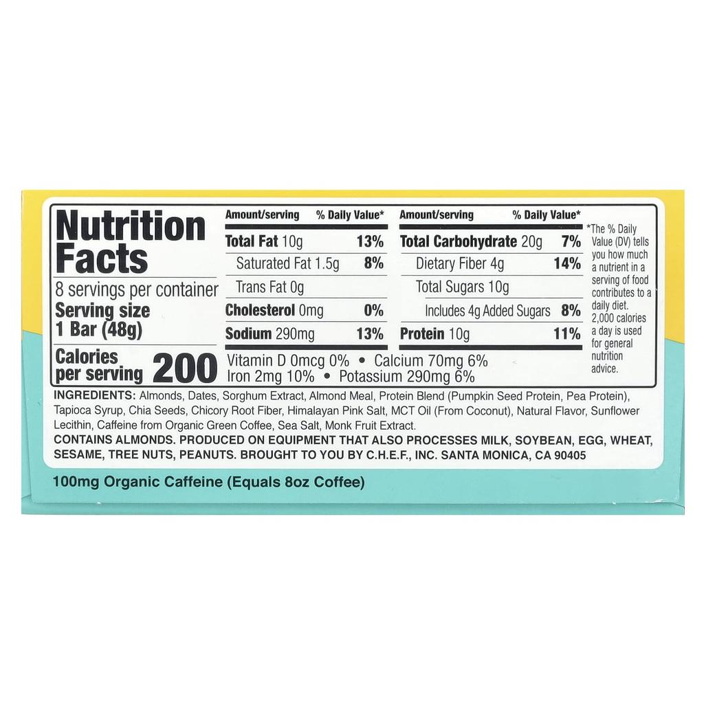 Quantum Energy Square, Caramel Almond Sea Salt, 8 packs, 1.69 oz (48 g) each