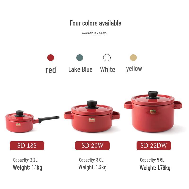 FUJIHORO Japanese Enamel Deep Soup Pot 22CM