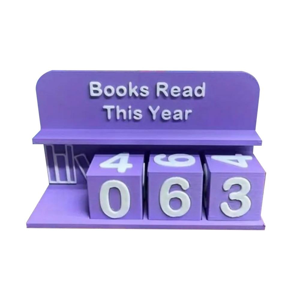 Wear Resist 3D Book Read Counter 3D Printed Reading Log New Bookshelf Counter  Librarian Desk