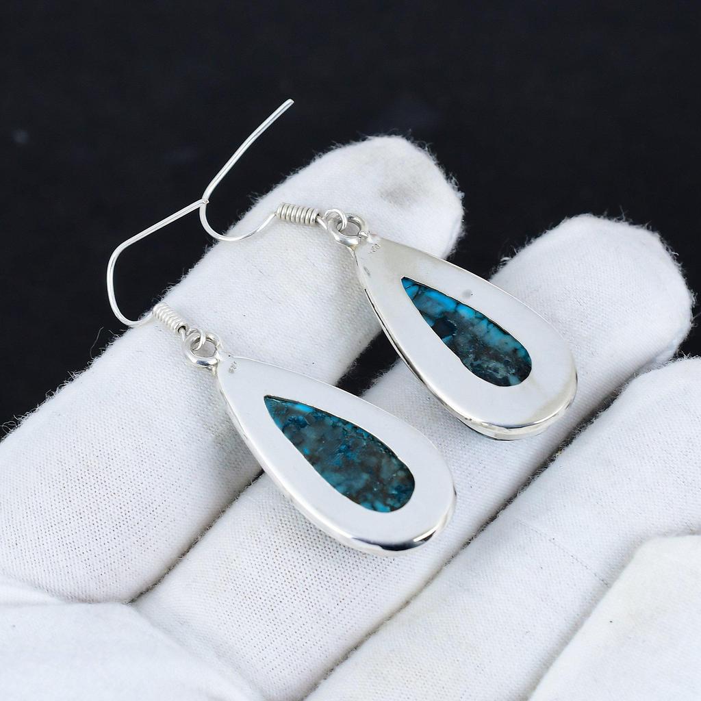 Серьги из натурального бирюзового камня, старинные серьги из стерлингового серебра 925 пробы, серьги-подвески из серебра в стиле бохо, подарки для вечеринок, подарки для нее