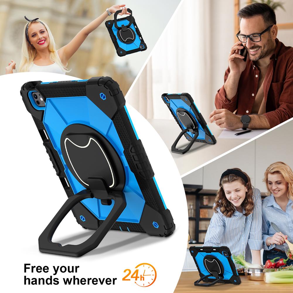 Portable Kids Tablet Cases for IPad Air13/Pro13 Pro Air 13 2026/2025 M5/M4/M3/M2 Case Cover Rotating Stand PC+Silicone Shell