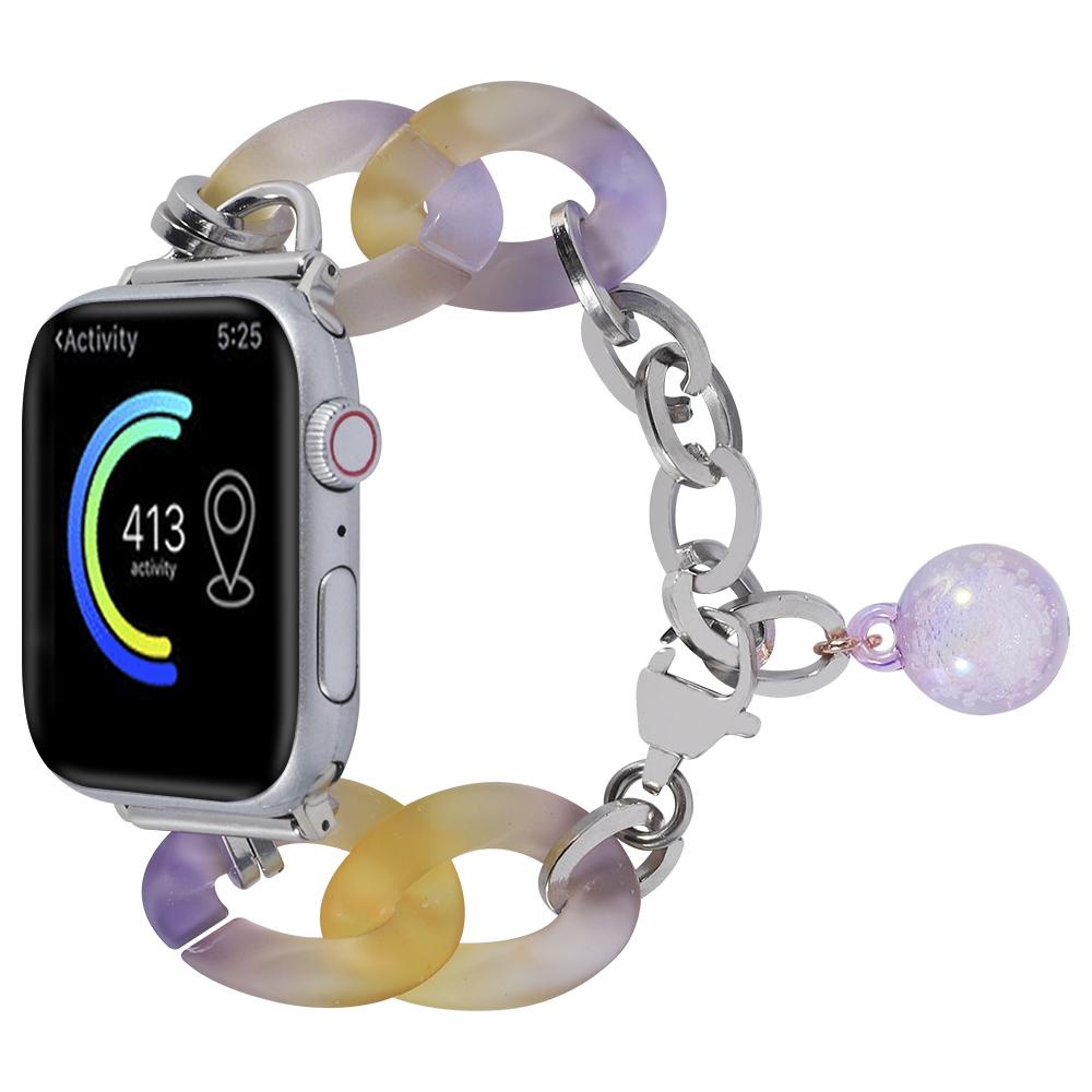 Модный роскошный браслет из смолы для Apple Watch Series 9/8/7/6/5/4/3/2/SE ремешок для часов из нержавеющей стали для IWatch Ultra 2 49 мм 41 мм 45 мм 40 44 мм 38 42 мм ремешок