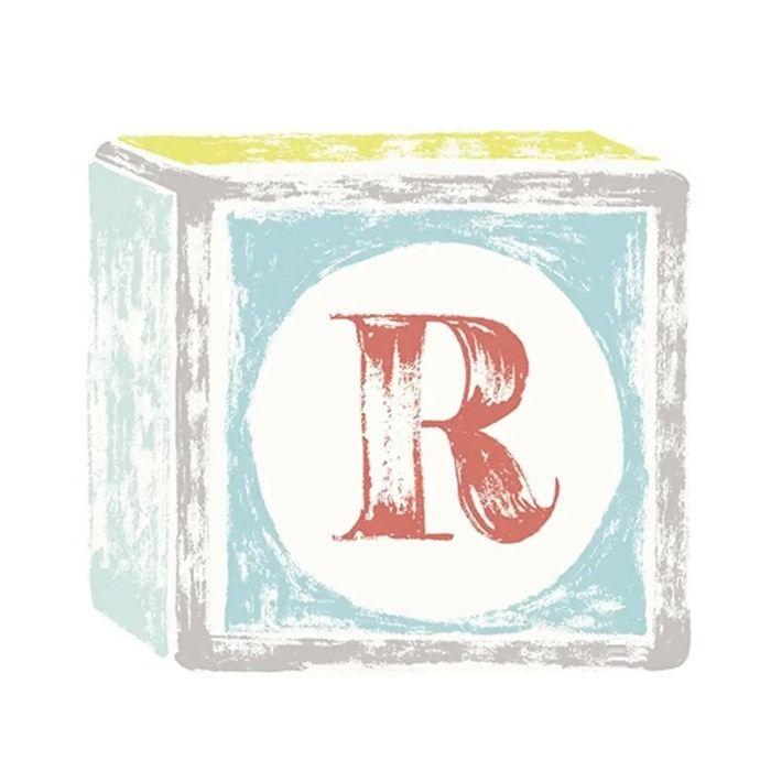 Lilipinso Sticker lettre sur cube de jeu R