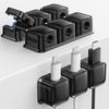 Smofish Cable Clip Holder, 9-Slot Magnetic Desk Cord Organizer, 3-Pack Set, Hidden Phone Charging Cable Keeper, Cord Management, Reusable Adhesive