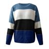 Women's  Autumn And Winter  New Round Neck Color Matching Comfortable Loose Sweater