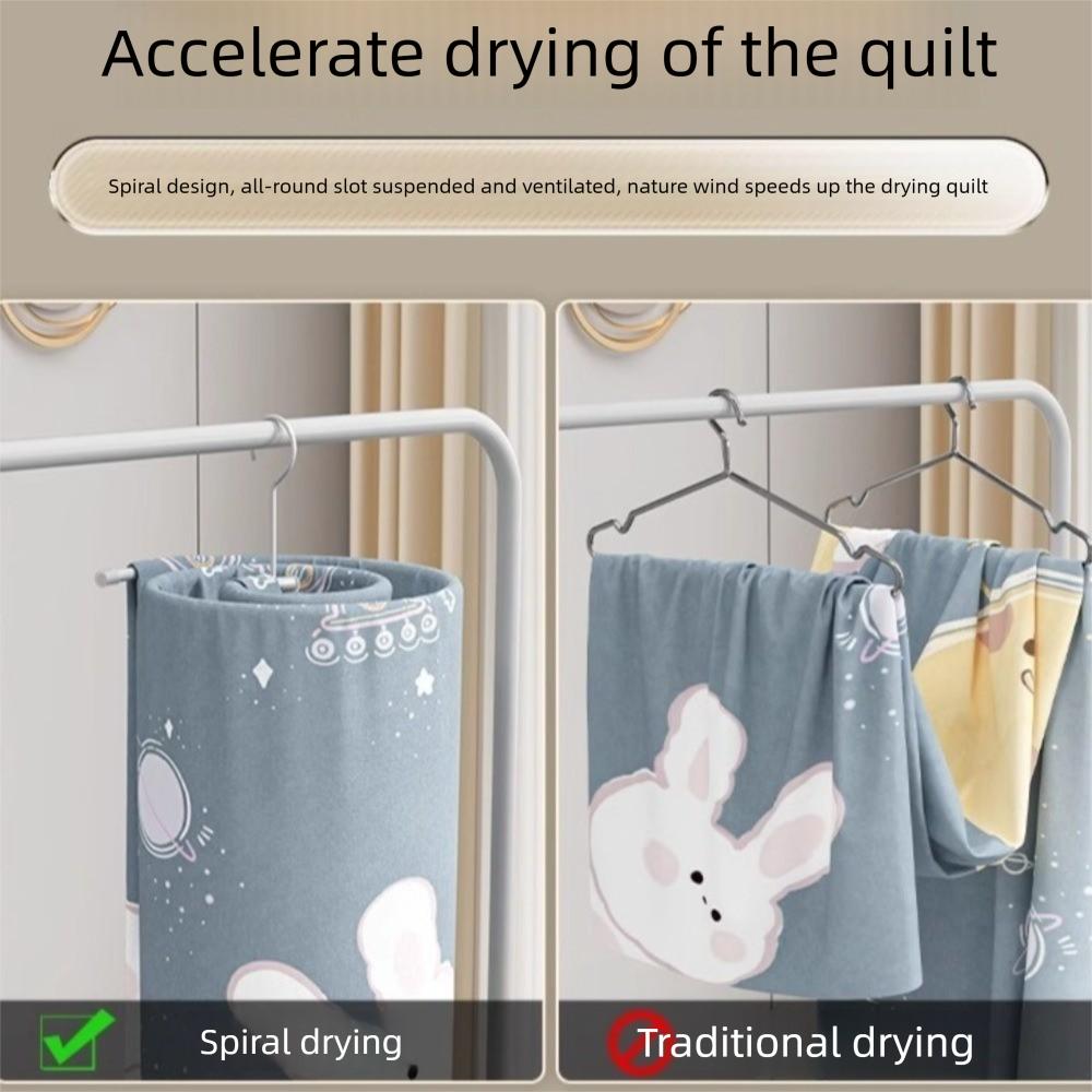 Round Spirals Drying Rack Stainless Steel Spirals Clothes Pole Quilt Sheet Hanger  Balcony