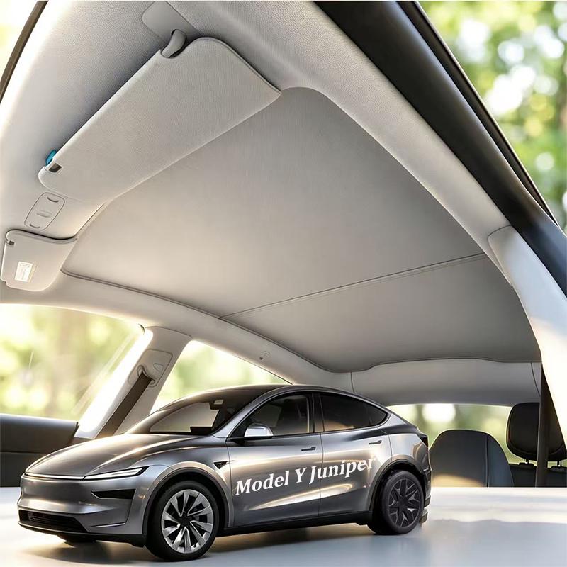 Солнцезащитные шторки на крышу для Tesla Model Y Juniper 2026, Nano Ice Crystal, складные, теплоизоляционные, УФ-защита, стеклянная крыша, солнцезащитный козырек