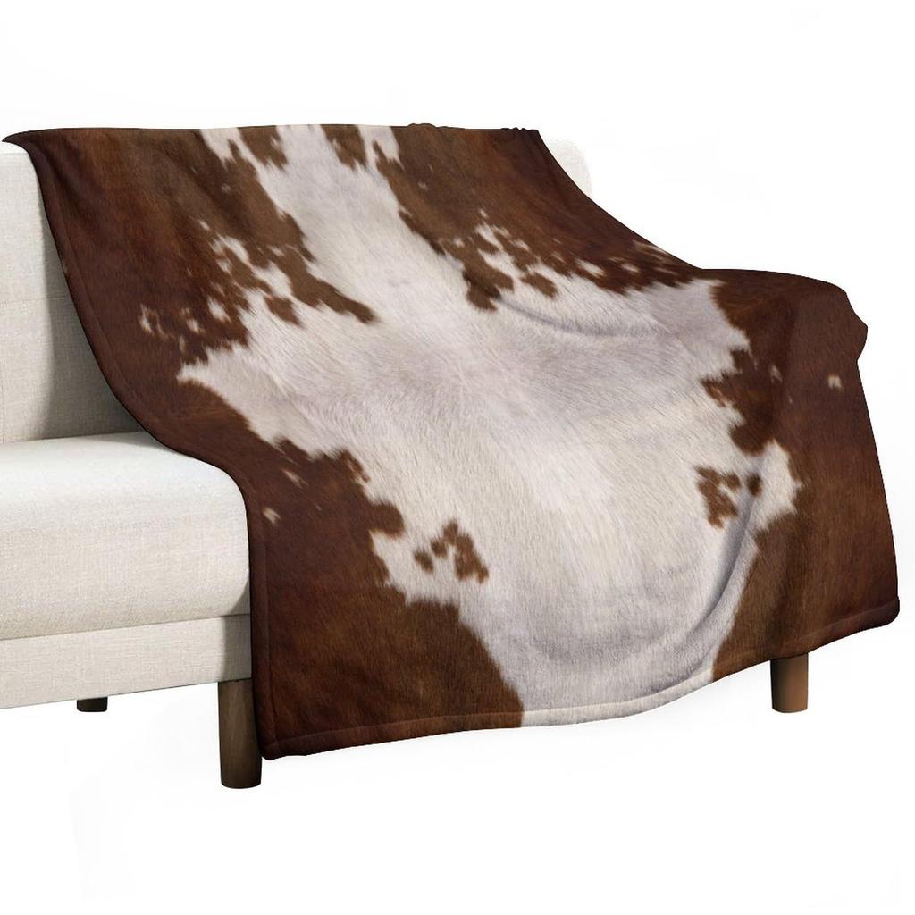 Cow Skin Texture Series digital-printed polyester Bedroom velvet flannel cover blanket Fleece soft sofa cover blankets for beds