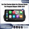 4G Android For Fiat Fiorino Qubo For Citroen Nemo For Peugeot Bipper 2008-2017 Car Radio Navigation GPS Multimedia Video Player
