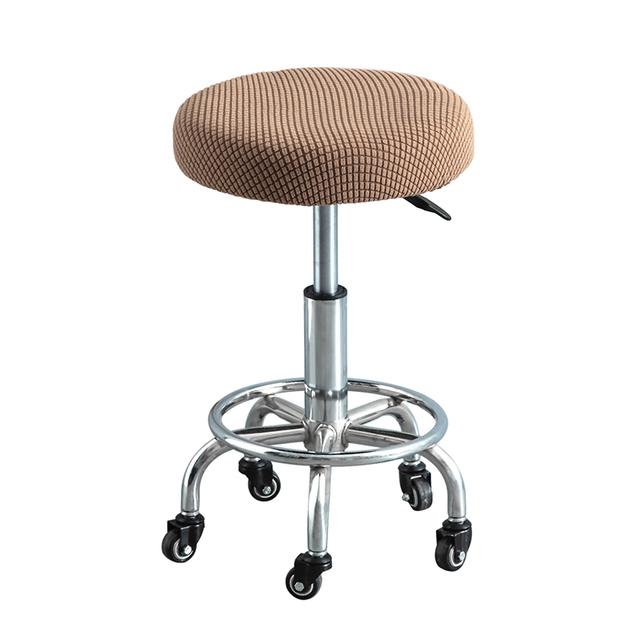 Чехол на барный стул, флисовый круглый чехол на стул, съемный чехол на табурет, твердая защита подушки сиденья, моющийся барный стул