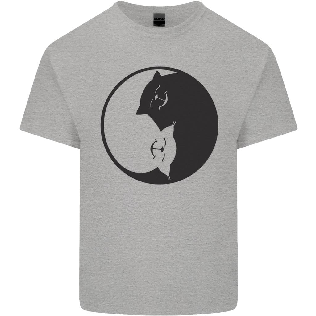 Yin Yang Cat Lover Funny Kitten Pet Unisexs Light Cotton TShirt