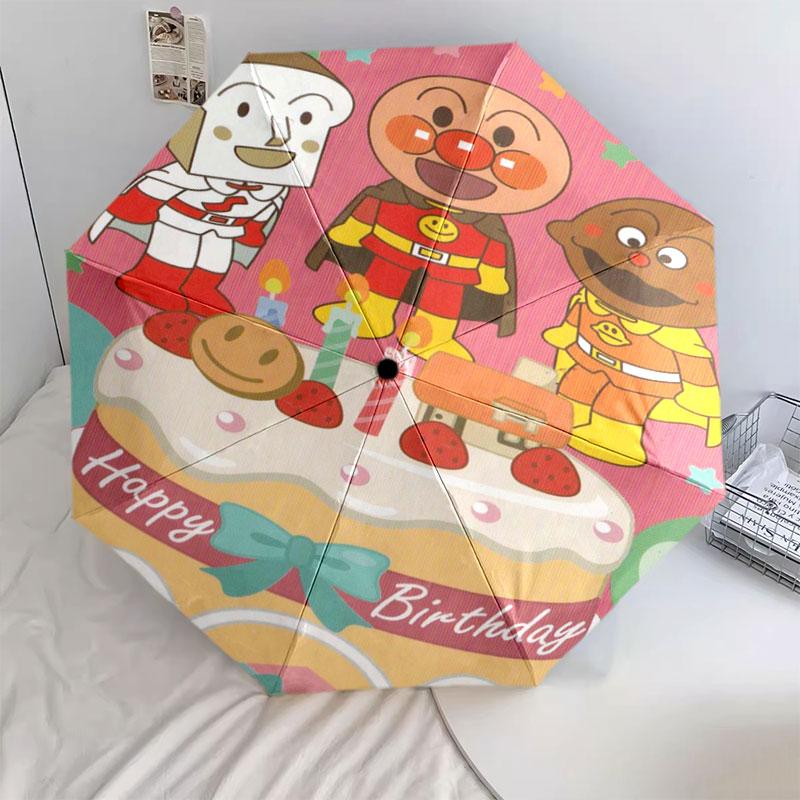 Anpanman Theme Folding Umbrella Waterproof Windproof Umbrella Kids Cartoon Umbrella for Outdoor Daily Use