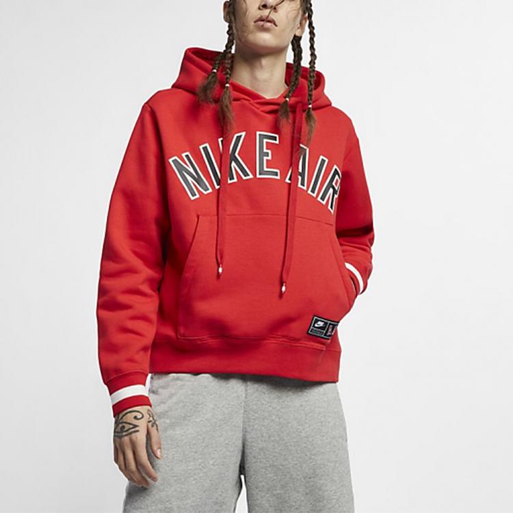 Nike Повседневный спортивный термопуловер на флисовой подкладке Американская толстовка Мужская Красная AR1818-657