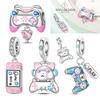 Game Enthusiasts Charms Copper Cute Cat Game Console Pendant Bead For Jewelry Making Bracelets Diy Women Party Gift