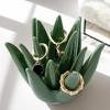 Керамическая подставка для колец с алоэ, поднос для украшений, блюдо для колец в виде кактуса, креативный органайзер для мелочей, тарелка для браслетов, ожерелий, серег