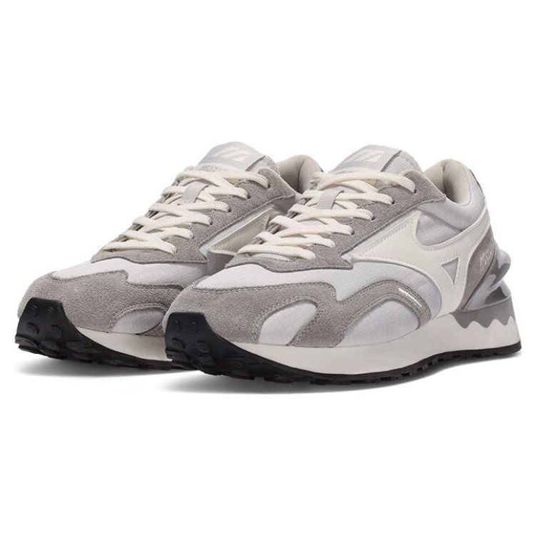 Mizuno LG 70s Спортивные Удобные Сетчатые Синтетическая Кожа Нескользящие Износостойкие Низкие Повседневные Кроссовки для Бега Унисекс кроссовки Серый Белый D1GH213010