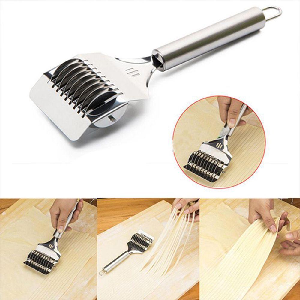 Kitchen Home Pasta Spaghetti Cooking Maker Dough Cutter Noodle Lattice Roller Docker Cookie Craft
