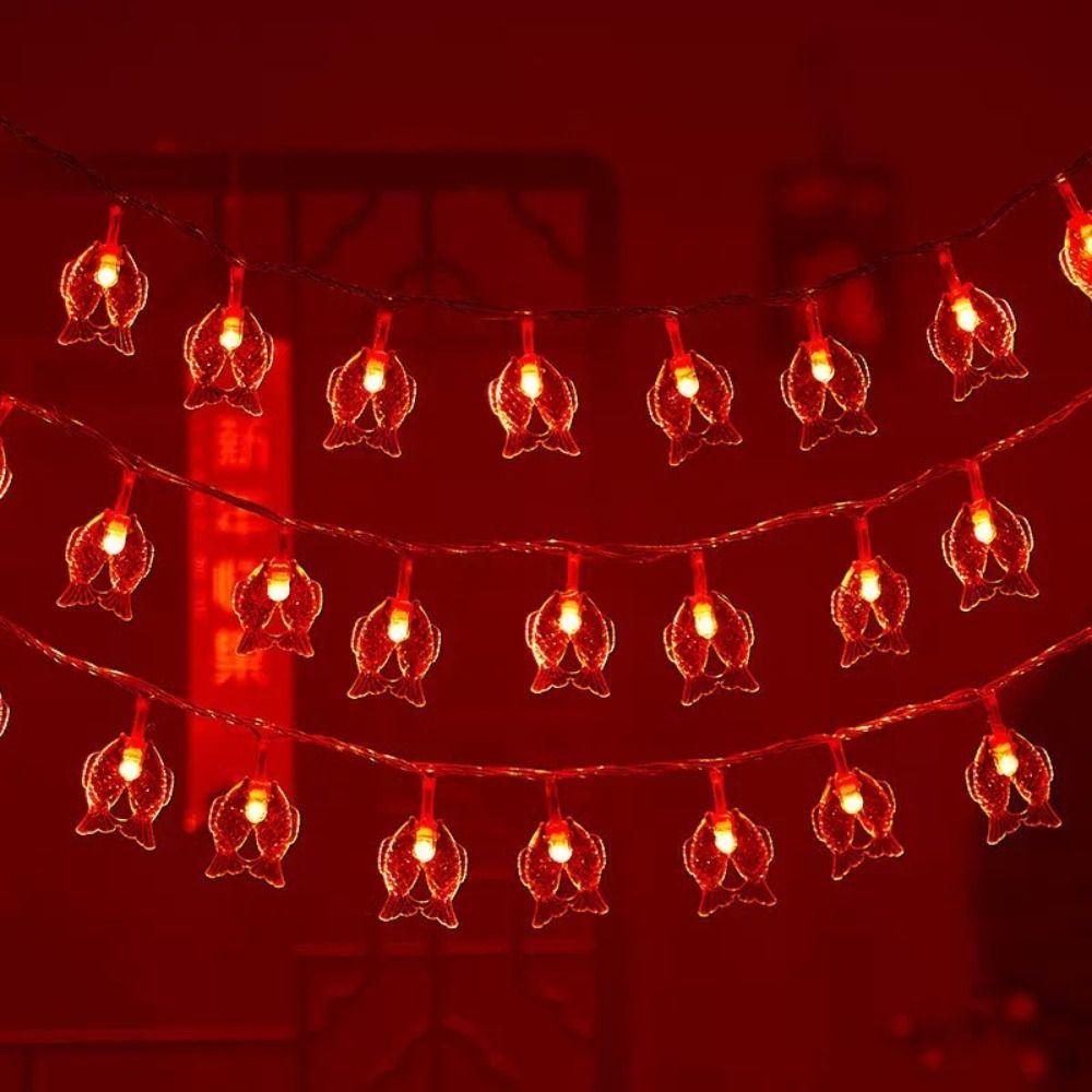 Chinese Style Spring Festival Lights Decor Wealth God Lantern String  Birthday Celebration