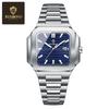 BINBOND Brand Luxury Classic Square Sport Man Wristwatch Waterproof Luminous Quartz Male Watches Stainless Steel Men Watch Reloj
