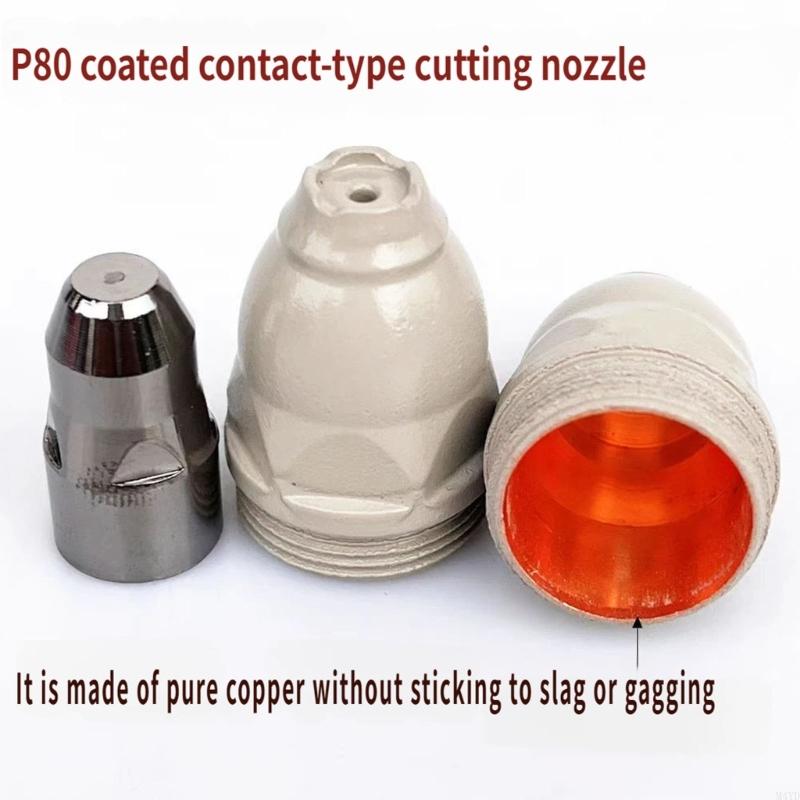 10PCS Professional Plasma Cutting Tip Nozzle with Thermals Protections Coating for Automotive Repair M4YD