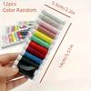 12-color Thread Small Roll Portable Needle and Thread,Household Hand Colored Polyester Thread,Sewing Supplies Accessories