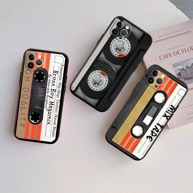 Cassette Vintage Tape Case for Samsung Galaxy M06 M15 M16 M35 M55 M56 A36 A42 A50 A50S A51 A52 A32 A33 A05 A05S A06 A16 A20