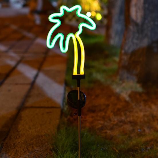 Светодиодный светильник Yousheng Solar Cactus Pineapple Neon Light для сада, светодиодный ландшафтный светильник-колышек для газона с авто включением/выключением, водонепроницаемый, для уличного декора двора, тропический