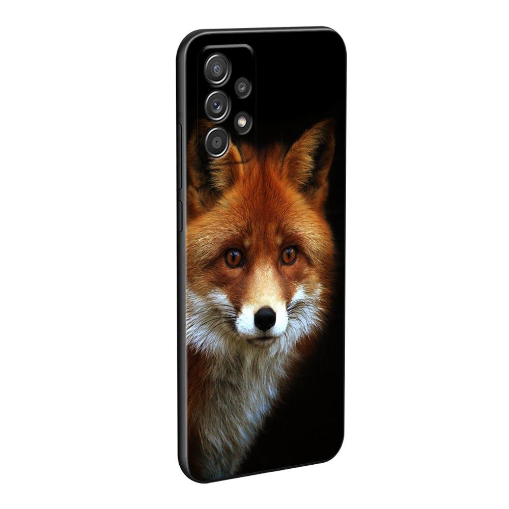 Милые чехлы с животными-лисами для Samsung Galaxy A52 5G Funda A13 A54 A52s A53 A72 A73 A33 A23 A32 A51 A71 Мягкий ТПУ Силиконовый Черный Чехол