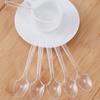 NUOLUX Disposable Plastic Spoons, 100 Pieces, 12cm, Clear, for Ice Cream and Desserts, Perfect for Tasting, Commercial Use