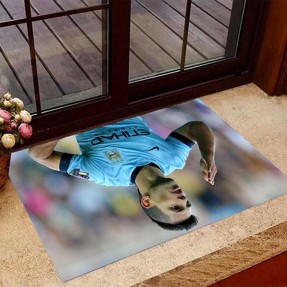 Dynamic Soccer Player Artwork Carpet Suitable for Balcony Decorate room Kitchen Playrooms Antislip Carpet Decorate Offices Wedding Party Gift