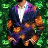 Мужской вельветовый костюм в стиле business casual с принтом на Хэллоуин для вечеринок