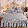 Роскошное кружевное покрывало принцессы, простыни-юбки, утолщенная стеганая простыня, постельное белье, нескользящий наматрасник Queen King для королевы