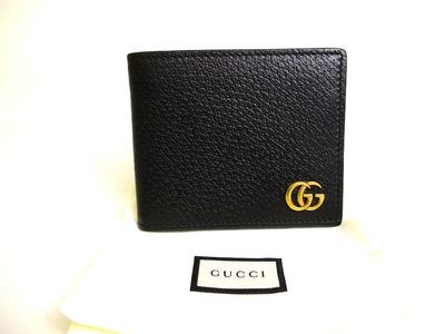 Оригинальный кошелек GG Marmont из черной кожи, складной, для купюр, компактный кошелек #9909 Открытая коробка