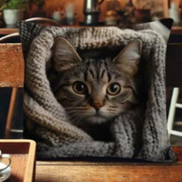 Modern Animal Alpaca Cat 2D Flat Print Peach Skin Pillow Case Faux Embroidery Cushion Cover For Sofa Living Room Bed Home Decor