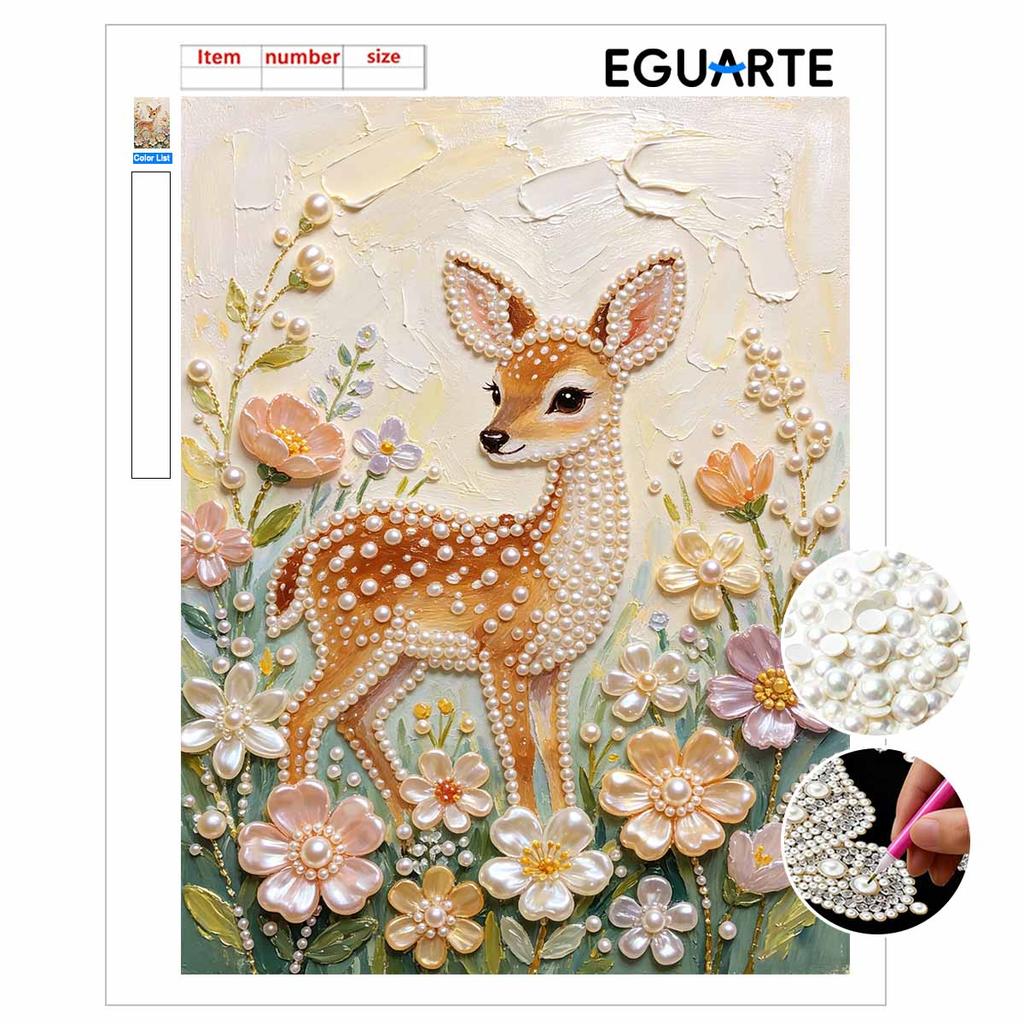 Deer pearl painting handmade diy pearl art painting stickers home decor gifts