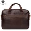 Мужской портфель из натуральной кожи, большая вместительная сумка для компьютера, спортивная сумка