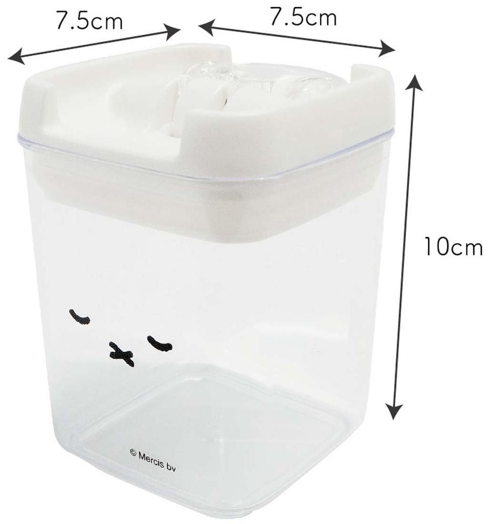 Контейнер для хранения Okato Miffy Easy Lock с прозрачным контейнером, который закрывается одним движением, для легкого просмотра Широкий x Глубокий x 10 см Высокий Канистра, 270 мл,