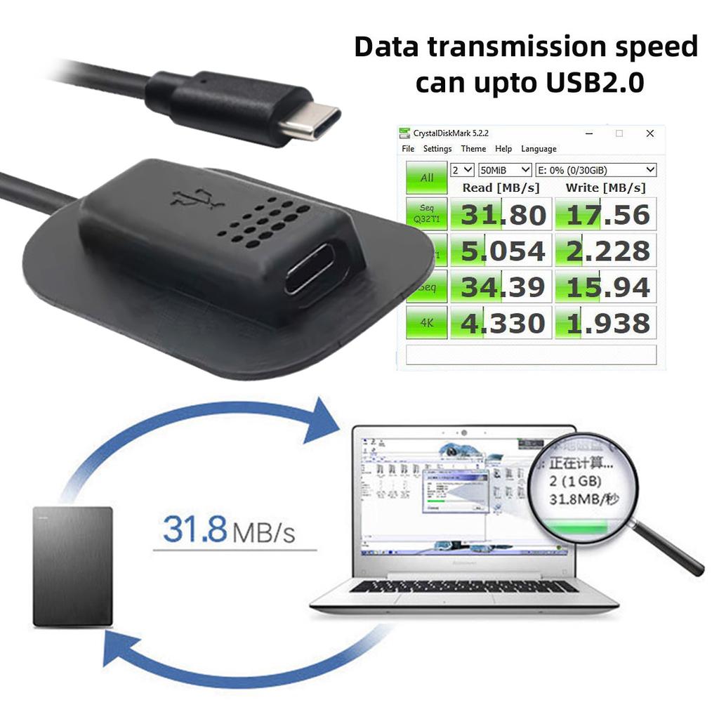 UC-172 USB-C 65 Вт Type-C Папа-Мама Удлинительный Кабель для Зарядки в Дороге, на Отдыхе, в Палатке, в Рюкзаке