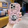 Phone Case: 2D flat design suitable for iPhone 18 17 16 15 14 13 Pro protective case, couple style, black and white wolf shadow, Christmas and Hallowe