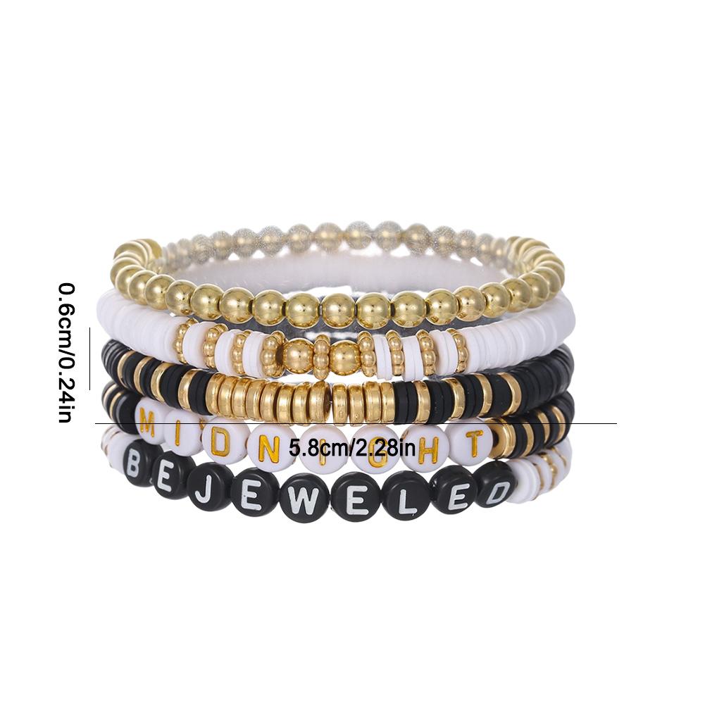 5 Pcs Letter Beaded Friendship Bracelets for Girls Women Taylor Fans (style H)