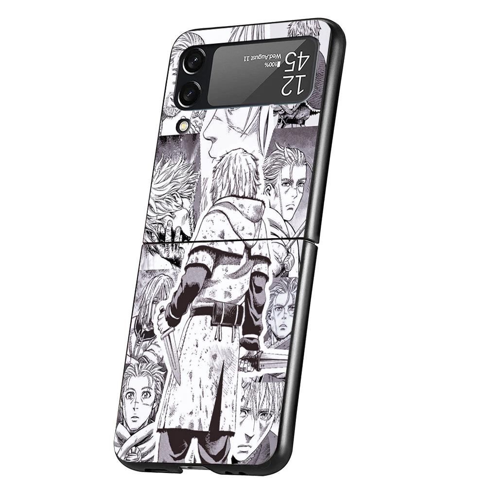 Vinland Saga Case Phone Cover for Samsung Galaxy Z Flip 6 5 4 3 5G ZFlip6 ZFlip5 ZFlip4 ZFlip3 Black Hard Trend Fundas