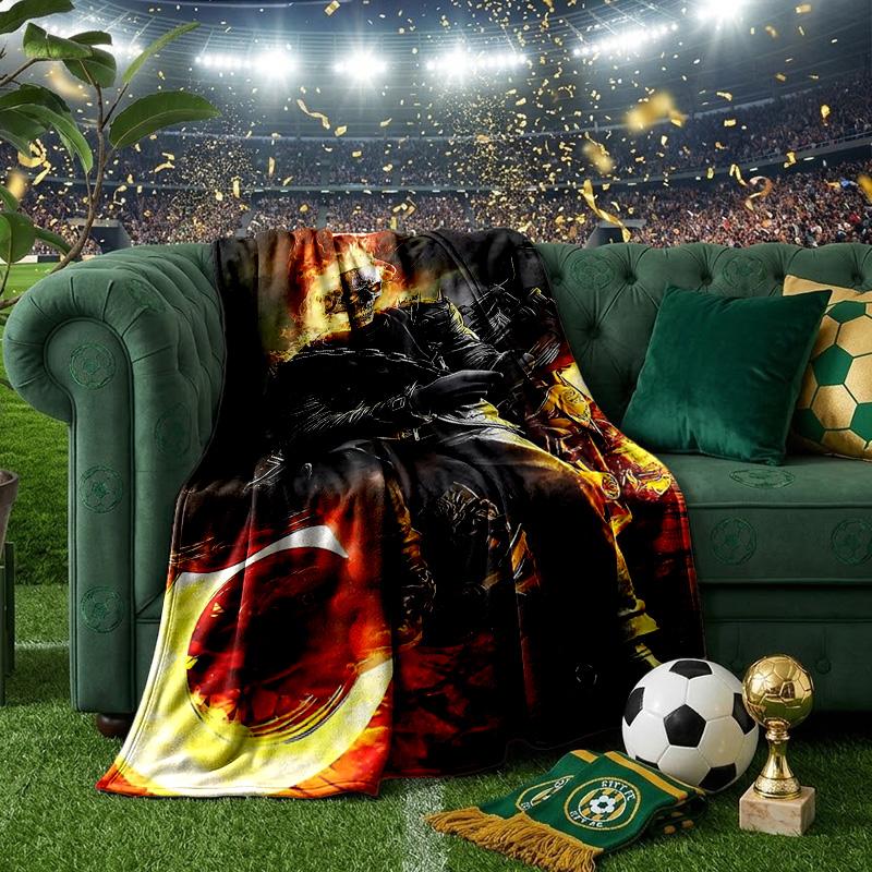 Ghost-Rider On Fire Throws Blanket Flannel Blankets Plush for Couch Bed Gifts for Men Women Travel picnic blanket Christmas fan gifts
