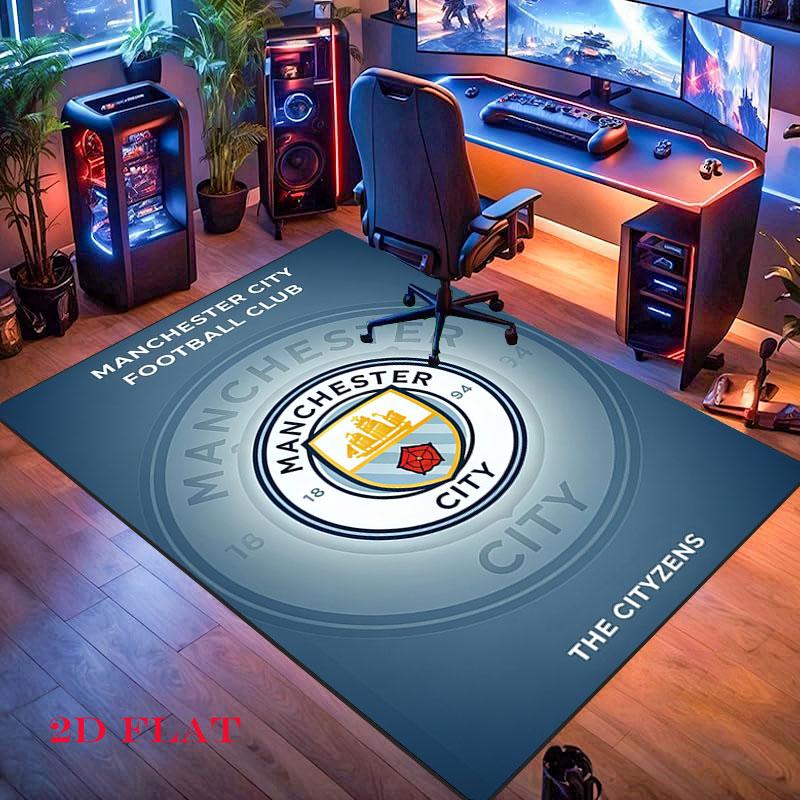Elite MCFC Squad Carpet Rug for Living Room Bedroom Home Sofa Decoration,Kids play Nonslip Floor Mat